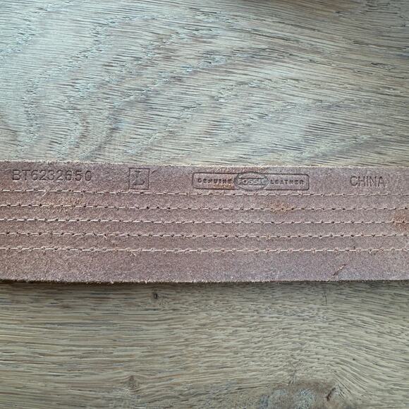 Vintage Fossil Blush Pink Boho Leather Adjustable Belt Large - Picture 4 of 5
